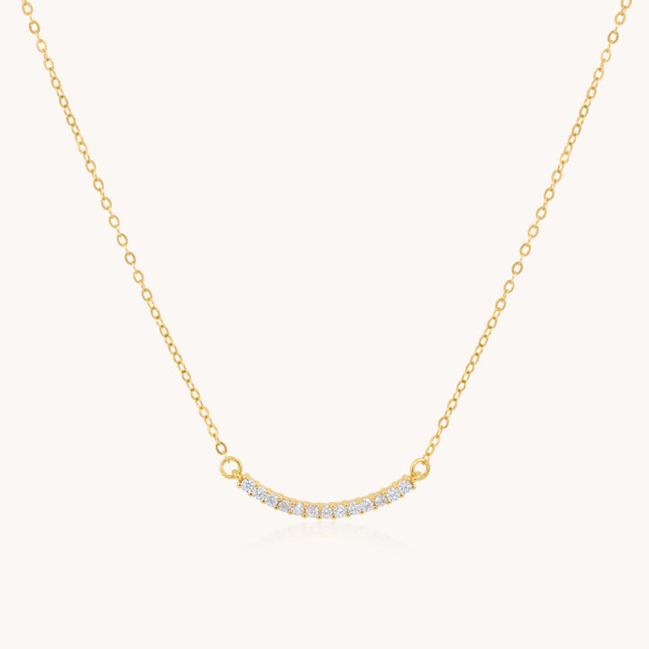 Sterling Silver Crystal Bar Necklace, Gold