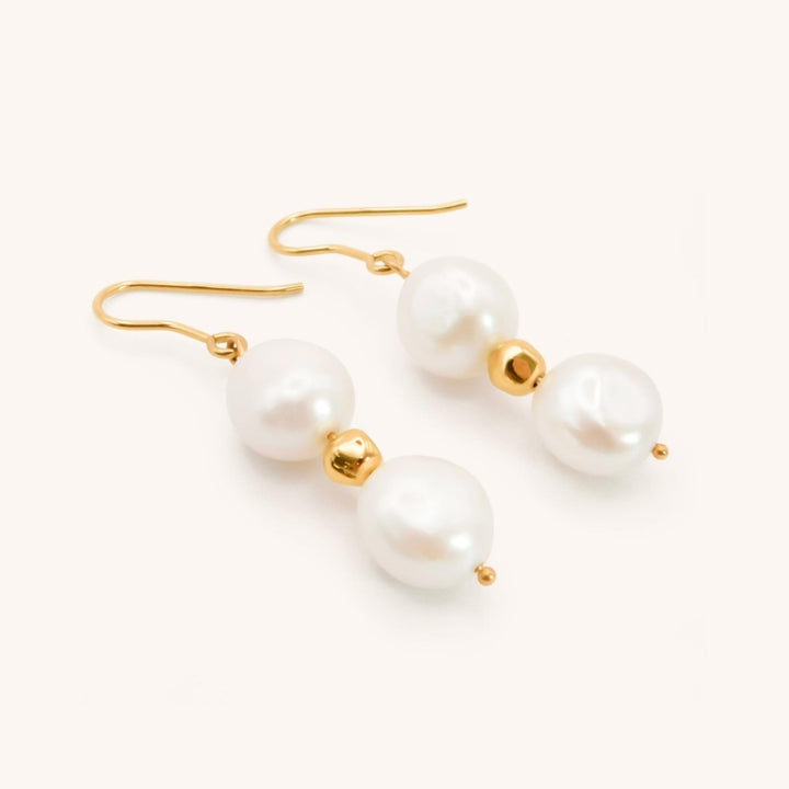 Sterling Silver Gloria Pearl Hook Earring, Gold