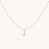 Sterling Silver Mini Crystal Initial Necklace