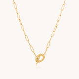 Twisted T-Bar Necklace, Gold