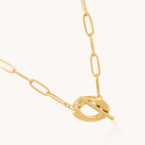 Twisted T-Bar Necklace, Gold