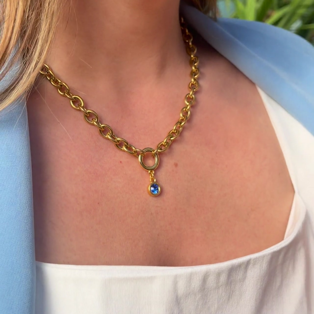 Iconic Enamel Layering Necklace, Blue – Orli Jewellery