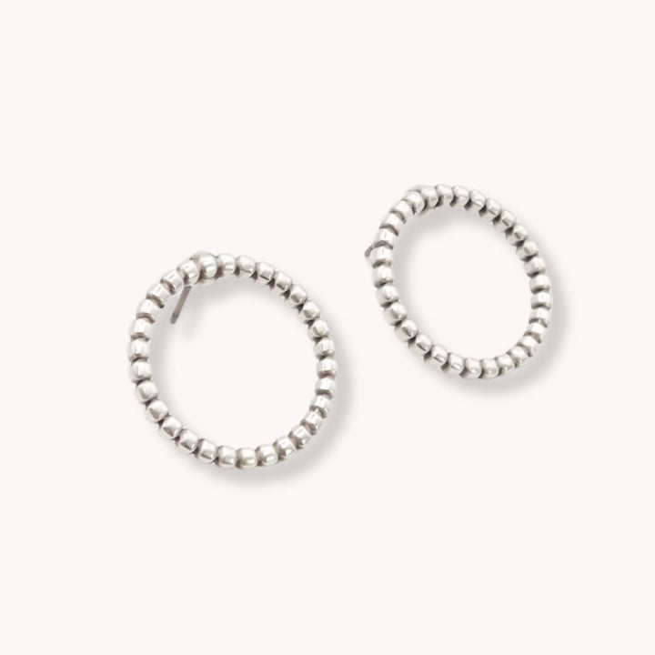 Willow Stud Earrings, Silver