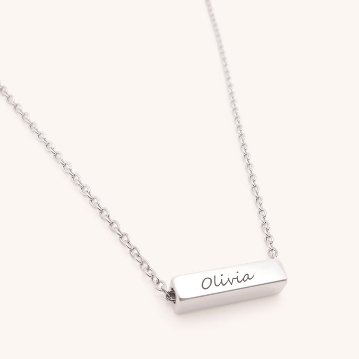 Zara Personalised Bar Necklace, Silver