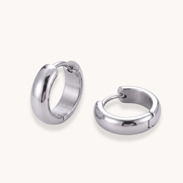 Atlas Chunky Hoops in Silver