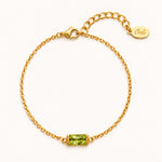 Ava Fine Birthstone Bracelet in Gold – August birthstone