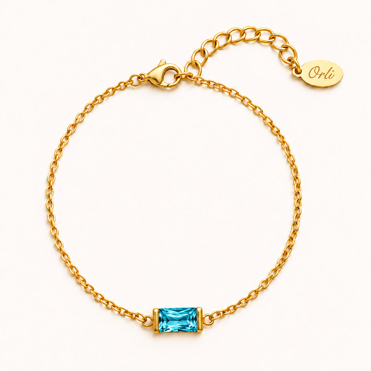 Ava Fine Birthstone Bracelet in Gold – December birthstone