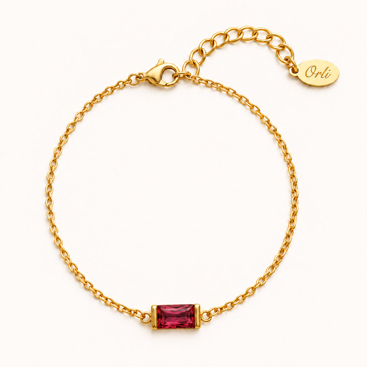 Ava Fine Birthstone Bracelet in Gold – July birthstone