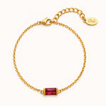 Ava Fine Birthstone Bracelet in Gold – July birthstone