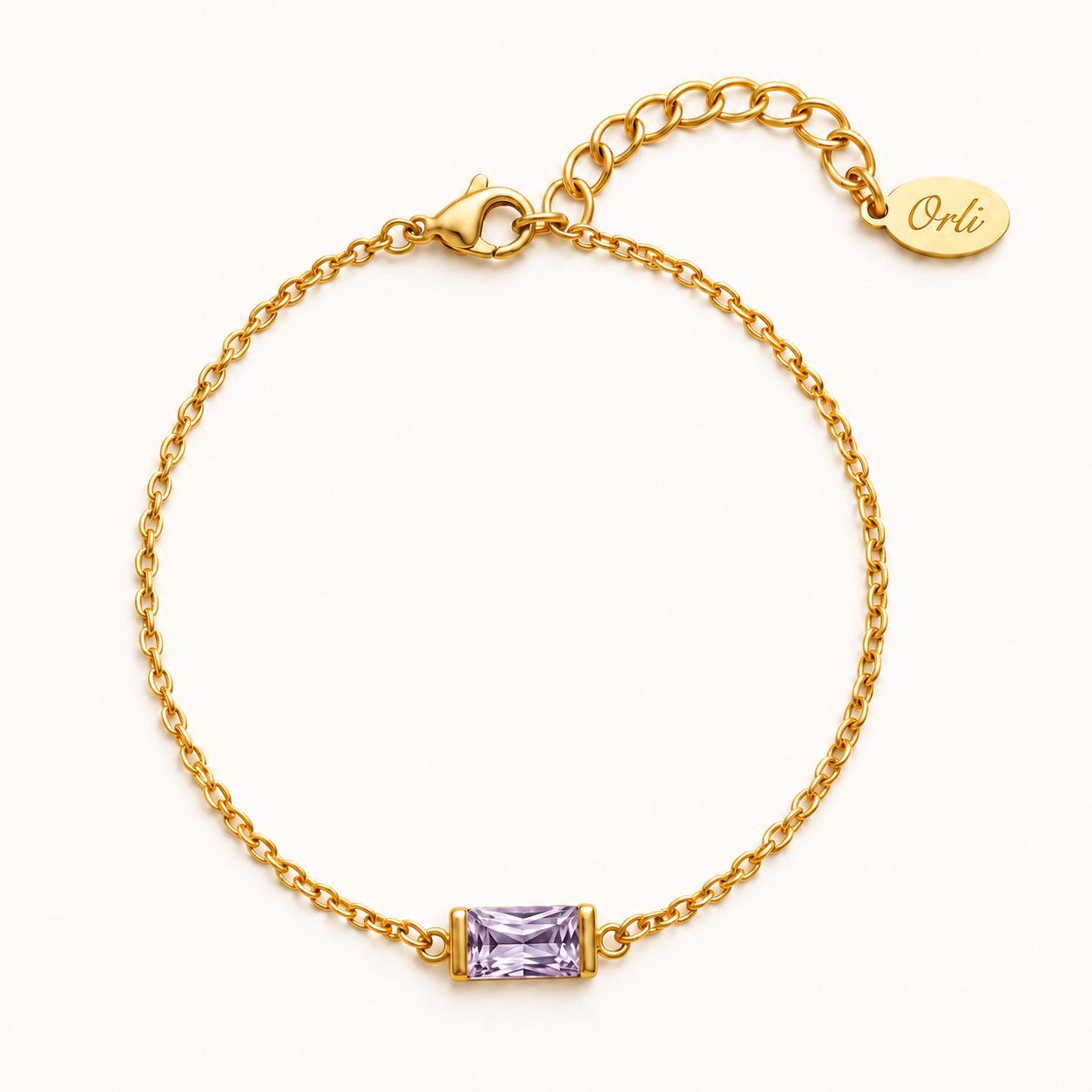Ava Fine Birthstone Bracelet in Gold – June birthstone