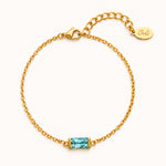 Ava Fine Birthstone Bracelet in Gold – March birthstone