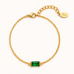 Ava Fine Birthstone Bracelet in Gold – May birthstone