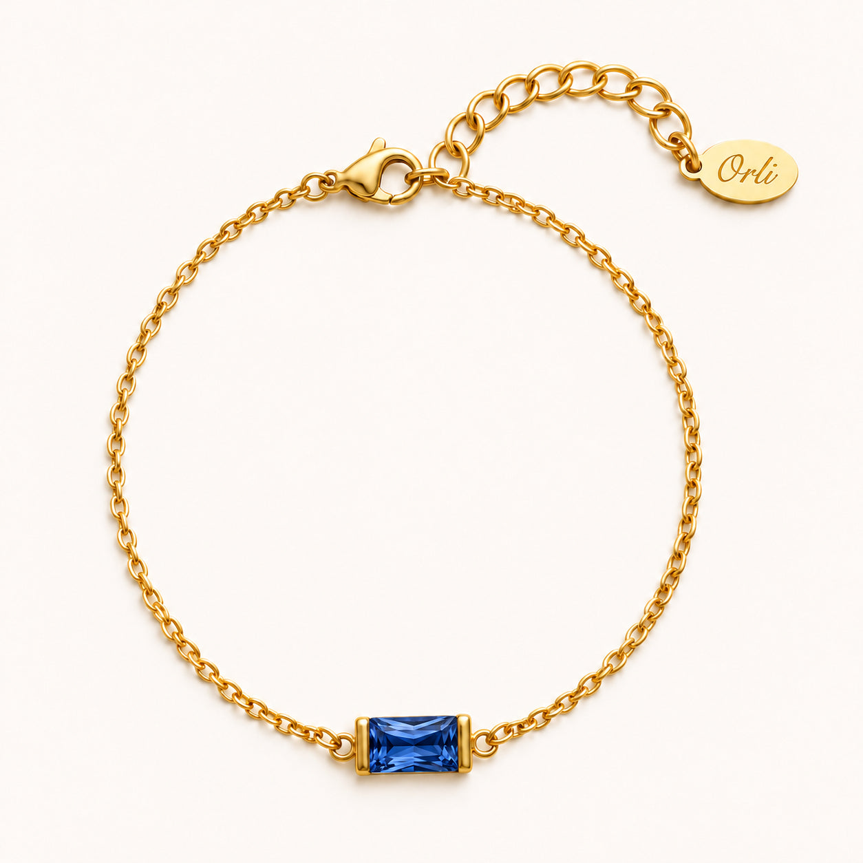 Ava Fine Birthstone Bracelet in Gold – September birthstone