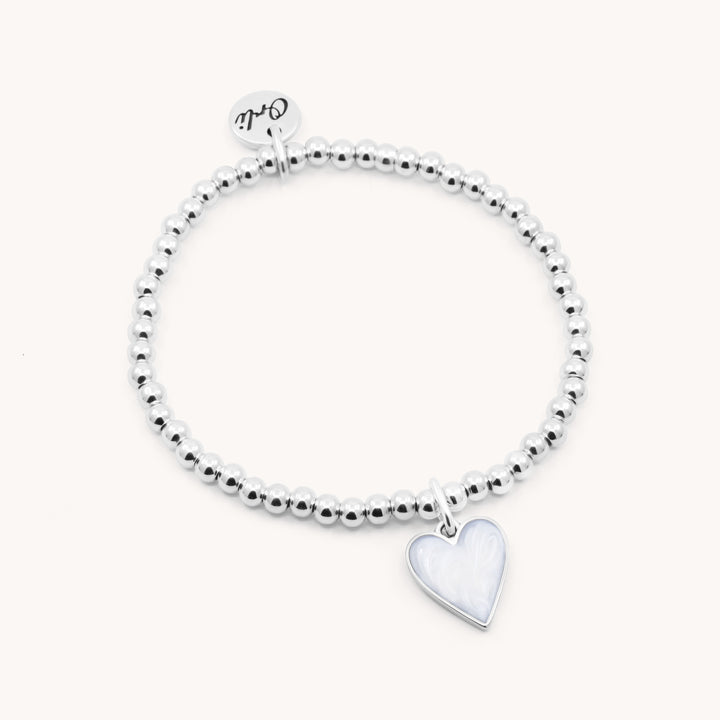 Marble Heart Beads Bracelet