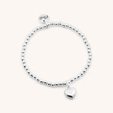 Puffed Heart Personalised Beads Bracelet