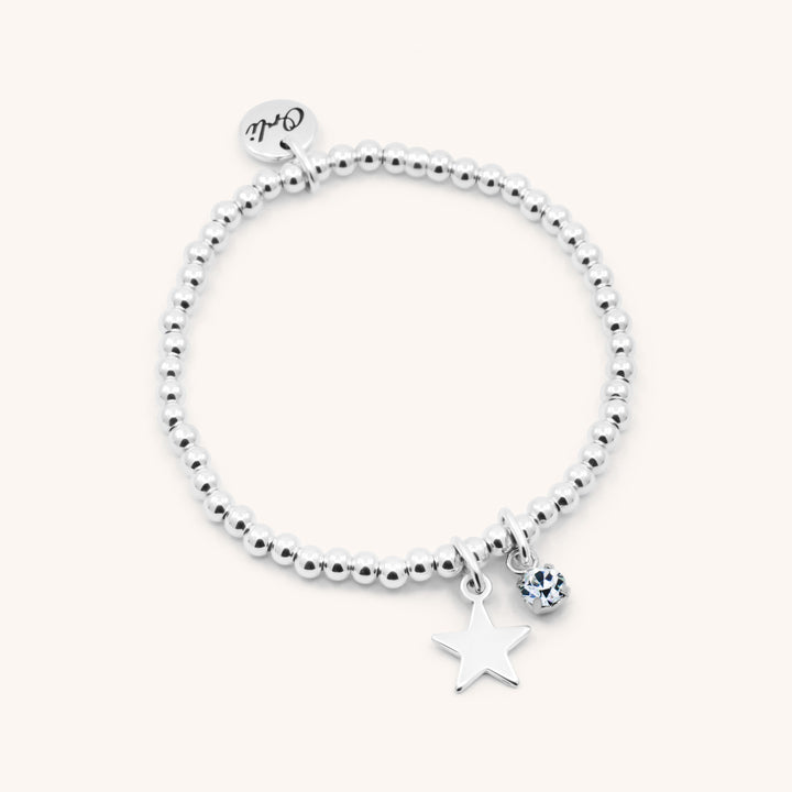 Star & Birthstone Personalised Beads Bracelet