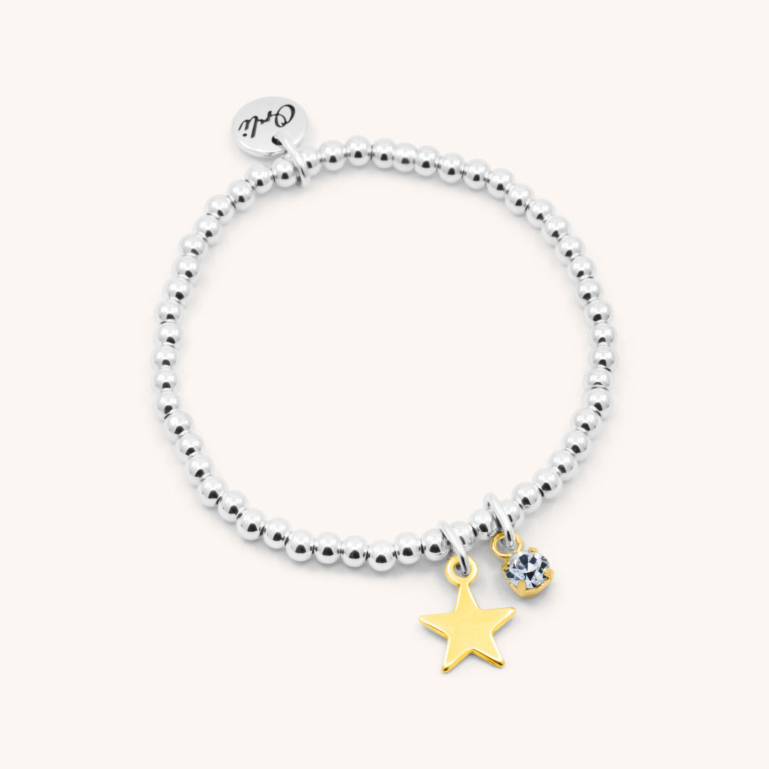 Star & Birthstone Personalised Beads Bracelet