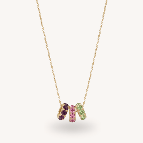 Birthstone Glider Necklace in Gold