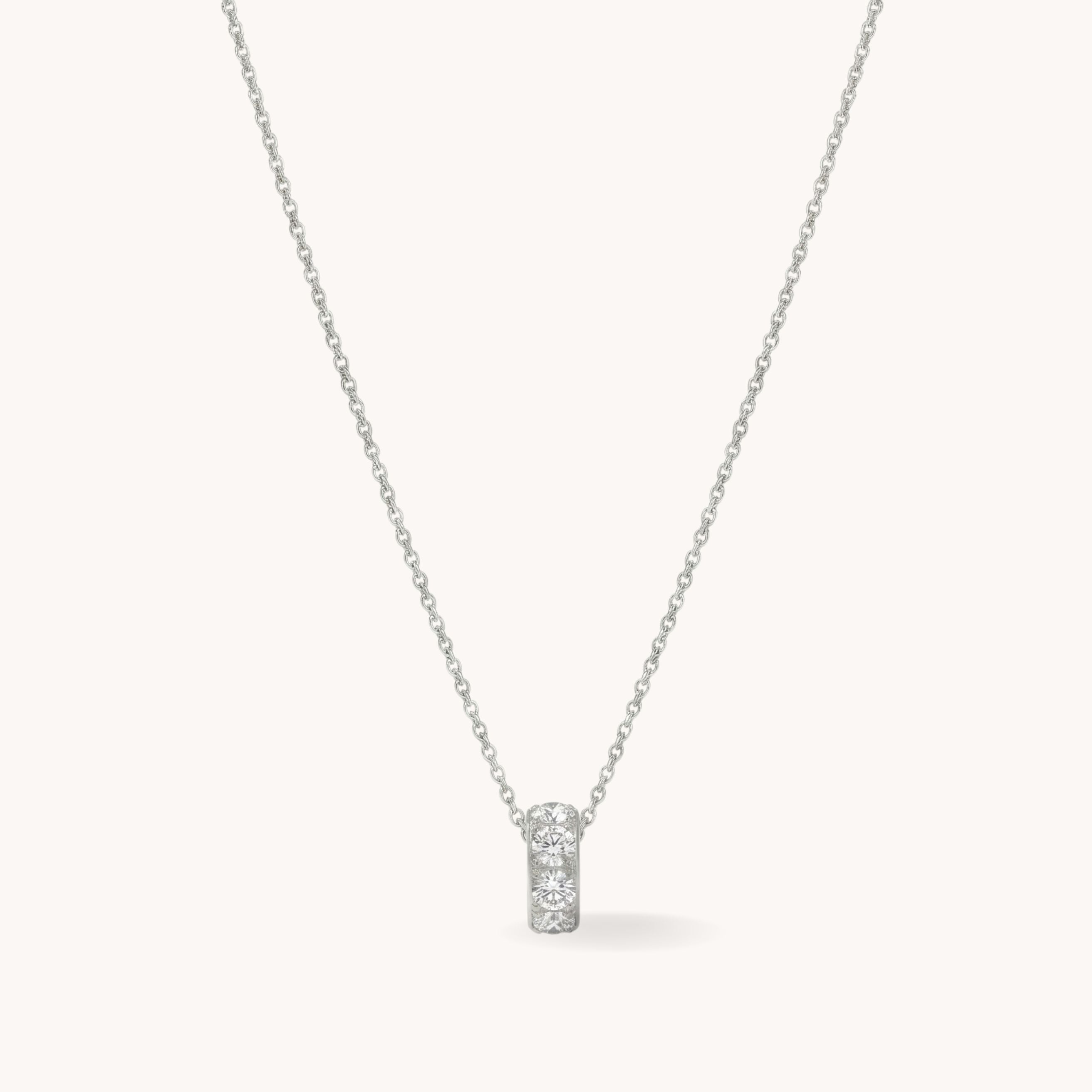 Birthstone Glider Necklace in Silver