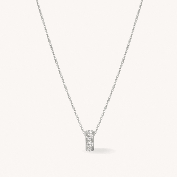 Birthstone Glider Necklace in Silver