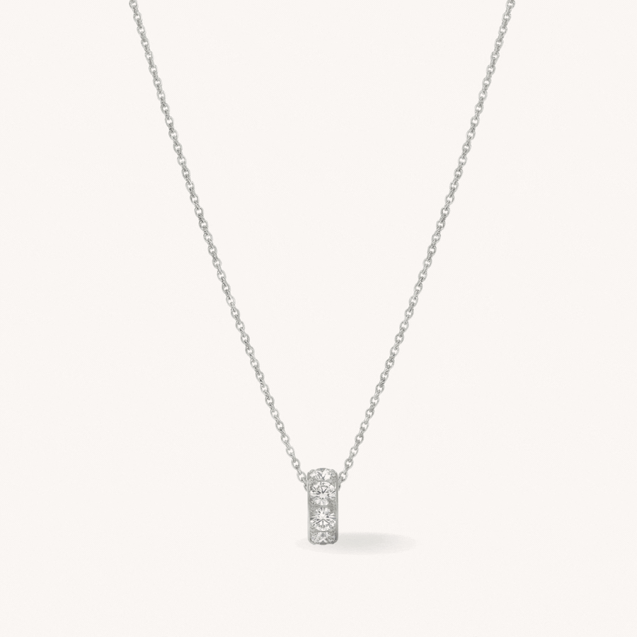Birthstone Glider Necklace in Silver