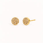 Birthstone Pavé Disc Stud Earrings in Gold – November