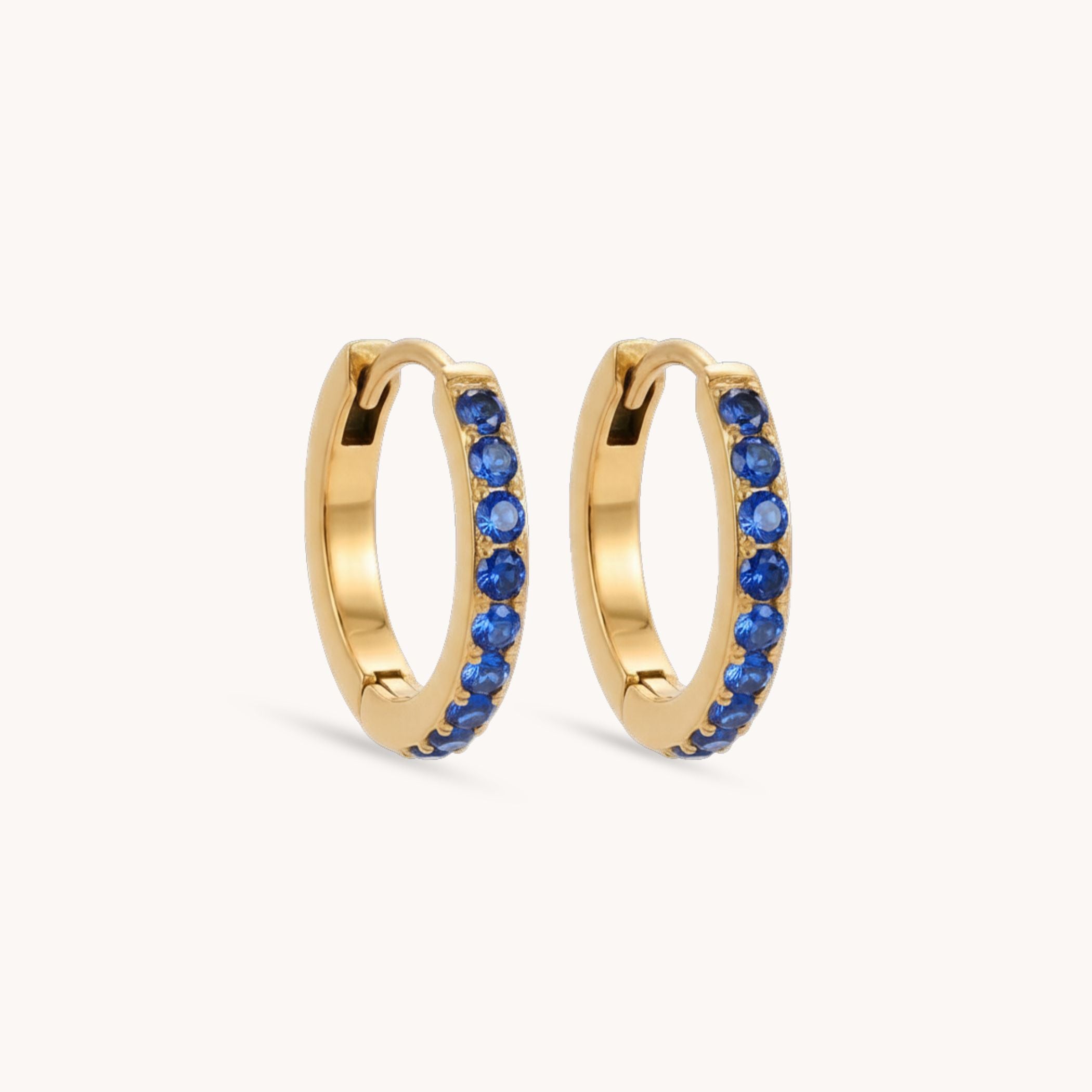 Birthstone Pavé Huggie Hoops in Gold