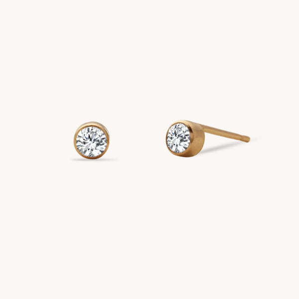 Mini Birthstone Stud Earrings in Gold