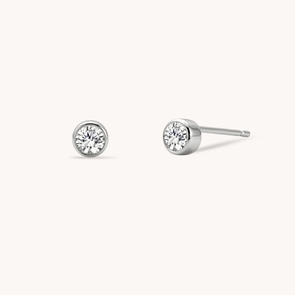 Mini Birthstone Stud Earrings in Silver