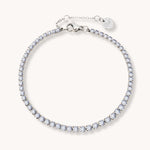 Birthstone Tennis Bracelet Silver - April (Diamond)