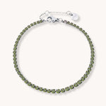 Birthstone Tennis Bracelet Silver - August (Peridot)