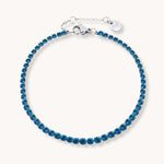 Birthstone Tennis Bracelet - December - Blue Topaz - Silver