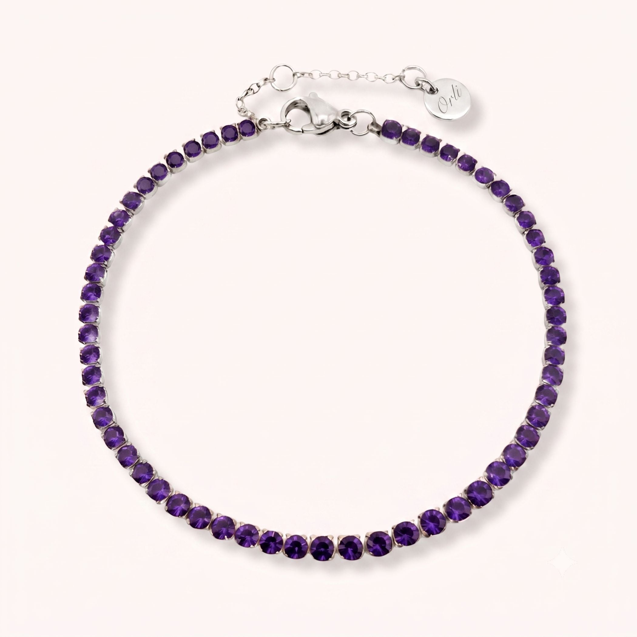 Birthstone Tennis Bracelet in Silver