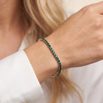 Birthstone Tennis Bracelet - May - Emerald - Silver - On Model