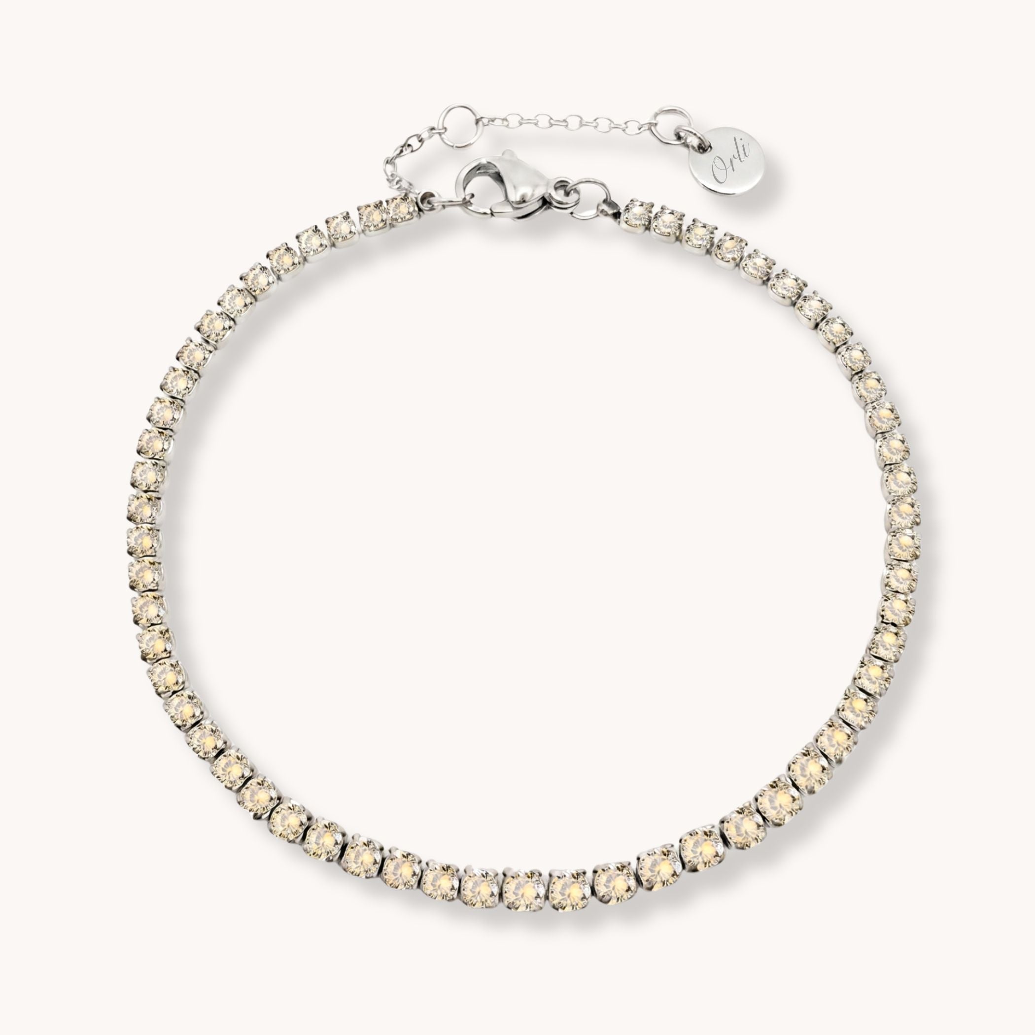 Birthstone Tennis Bracelet - November - Citrine - Silver
