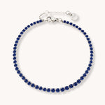 Birthstone Tennis Bracelet - September - Sapphire - Silver