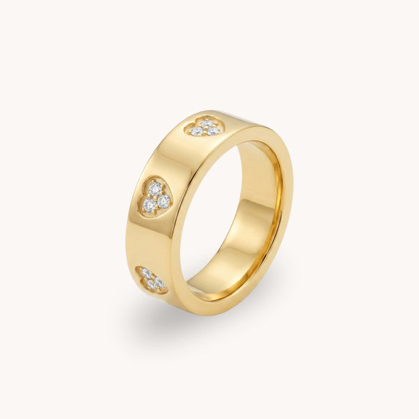 Celeste Heart Ring in Gold