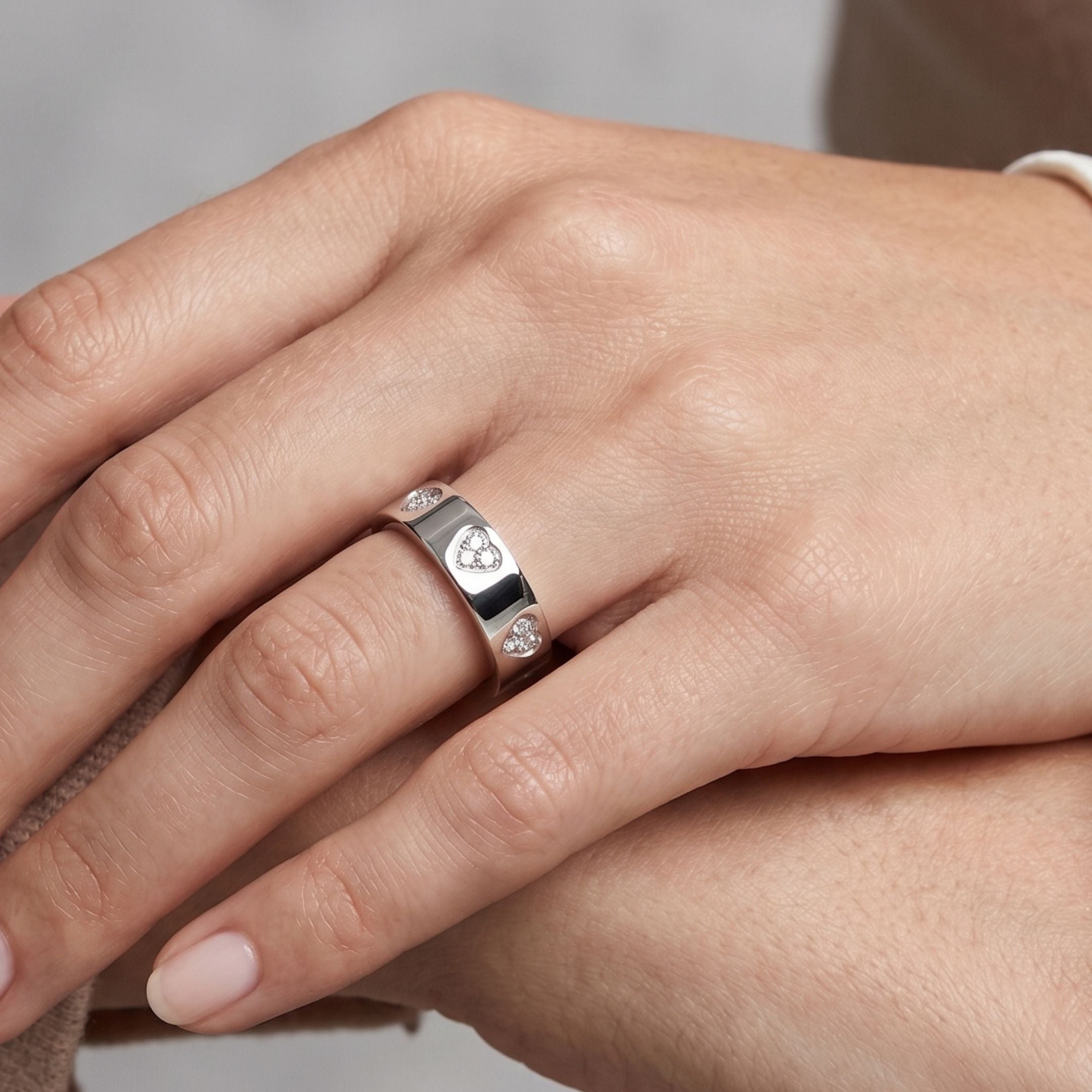 Celeste Heart Ring in Silver