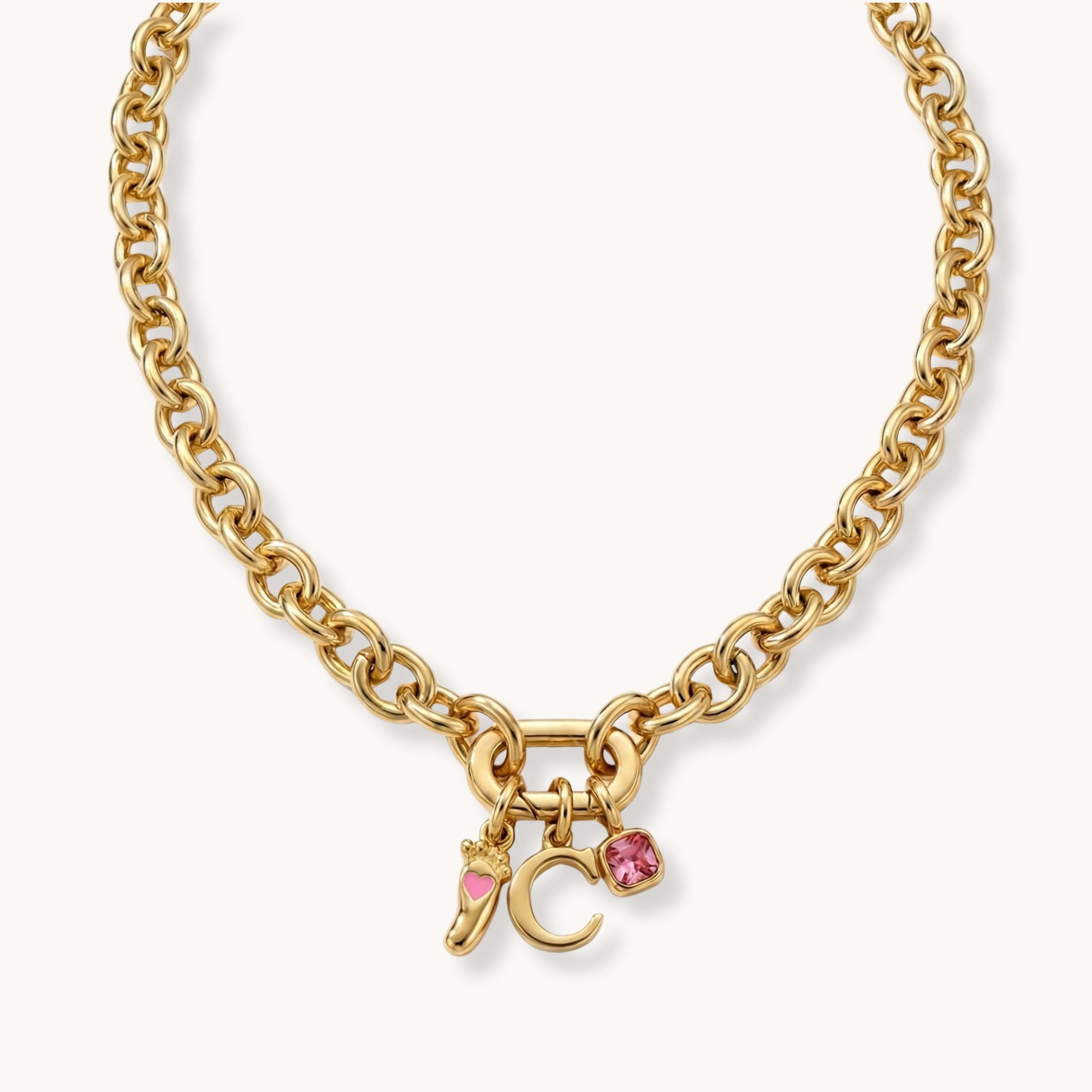 Charm Builder™ Chunky Chain Clasp Necklace, Gold