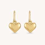 Chloe Heart Hook Earrings in Gold
