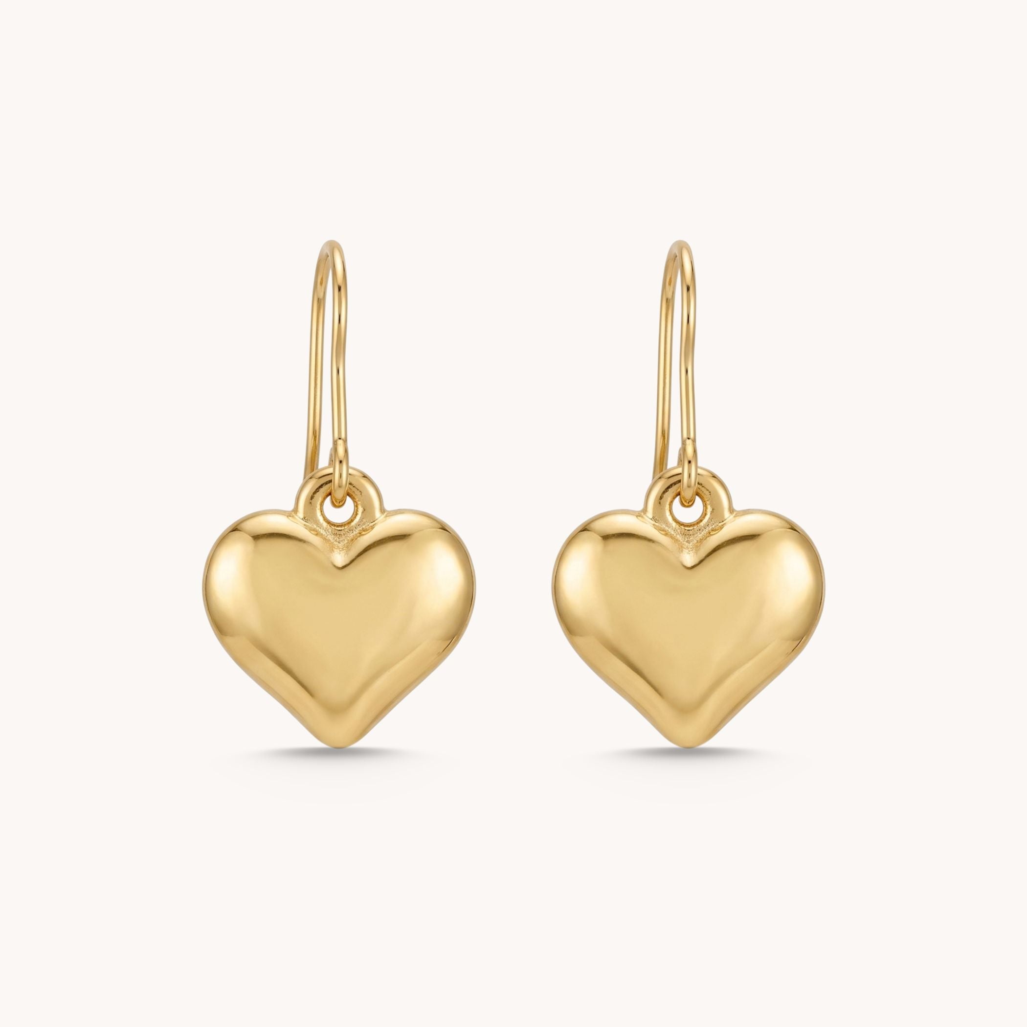 Chloe Heart Hook Earrings in Gold