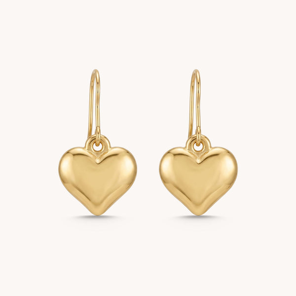 Chloe Heart Hook Earrings in Gold