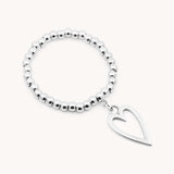 Open Heart Chunky Beads Bracelet