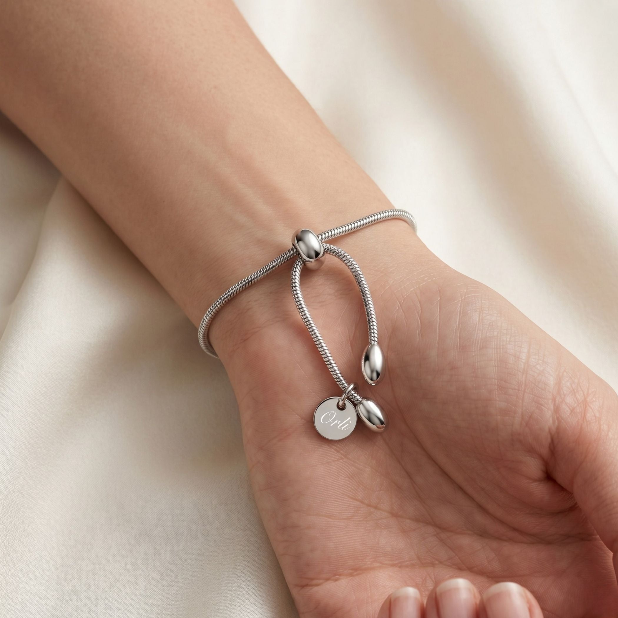 Classic Adjustable Slider Bracelet in Silver