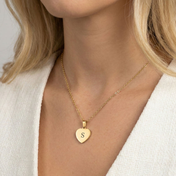 Classic Heart Engravable Necklace in Gold