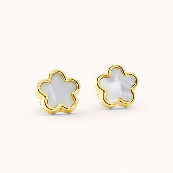 White Clover Studs in Gold