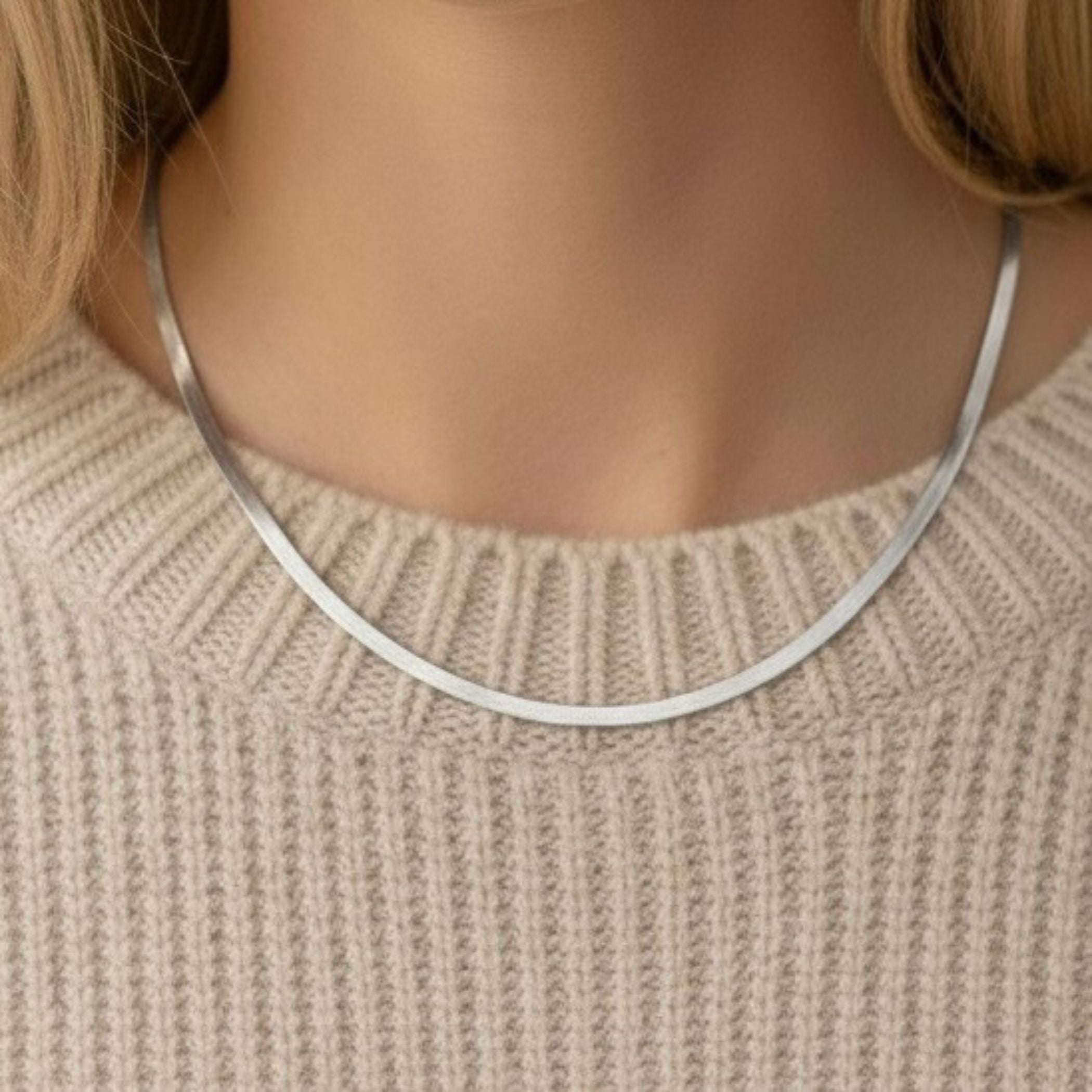 silver snake chain necklace 