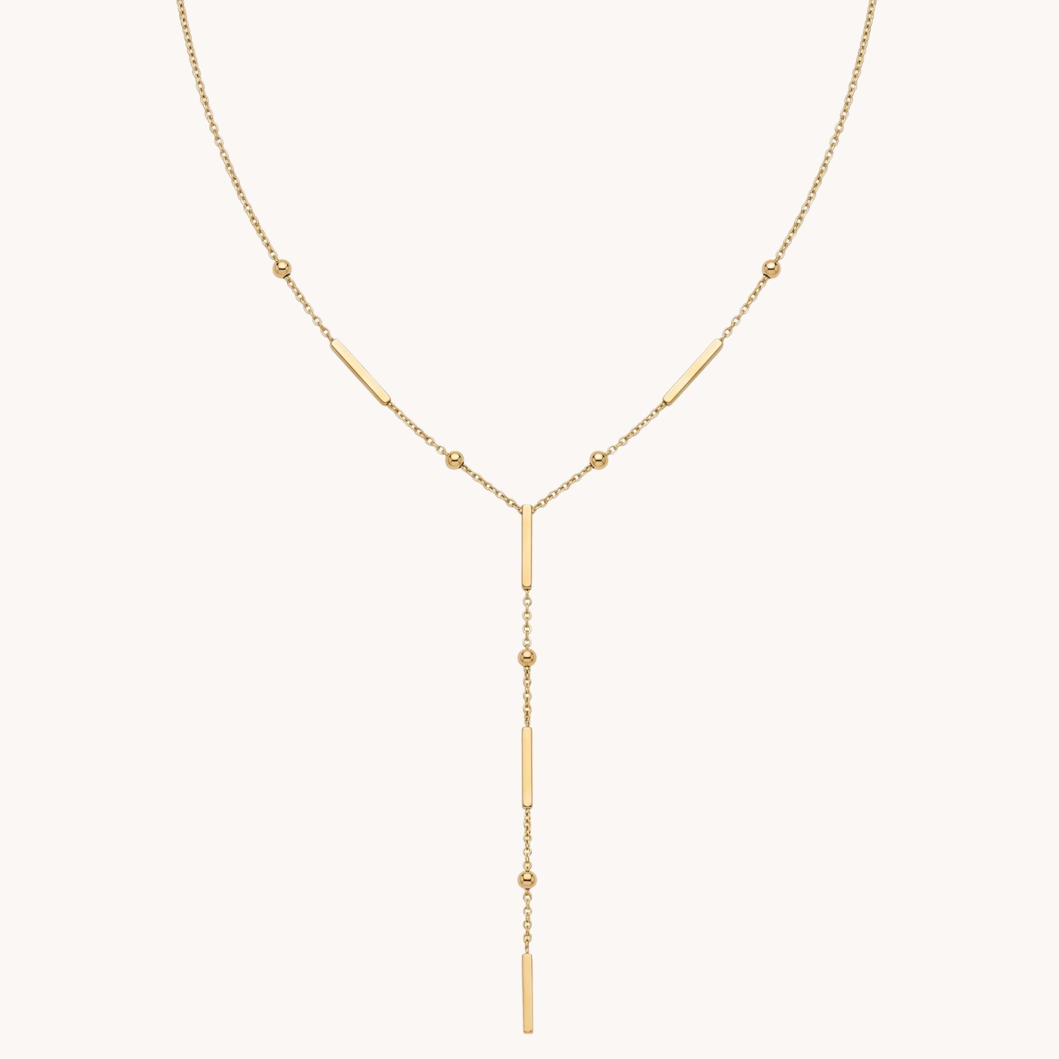 Elara Bar Drop Necklace in Gold