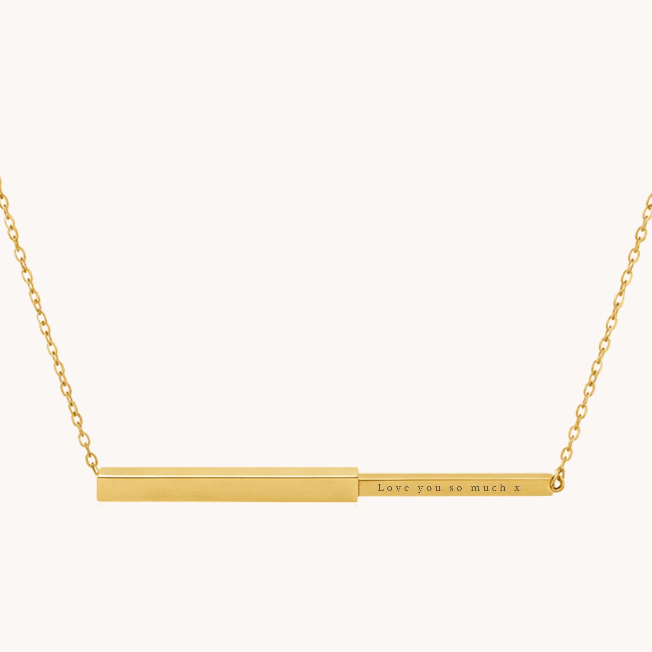 Hidden Message Necklace in Gold
