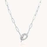 Twisted T-Bar Necklace, Silver